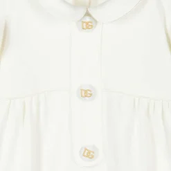 Girls White & Gold Cotton Babygrow Gift Set