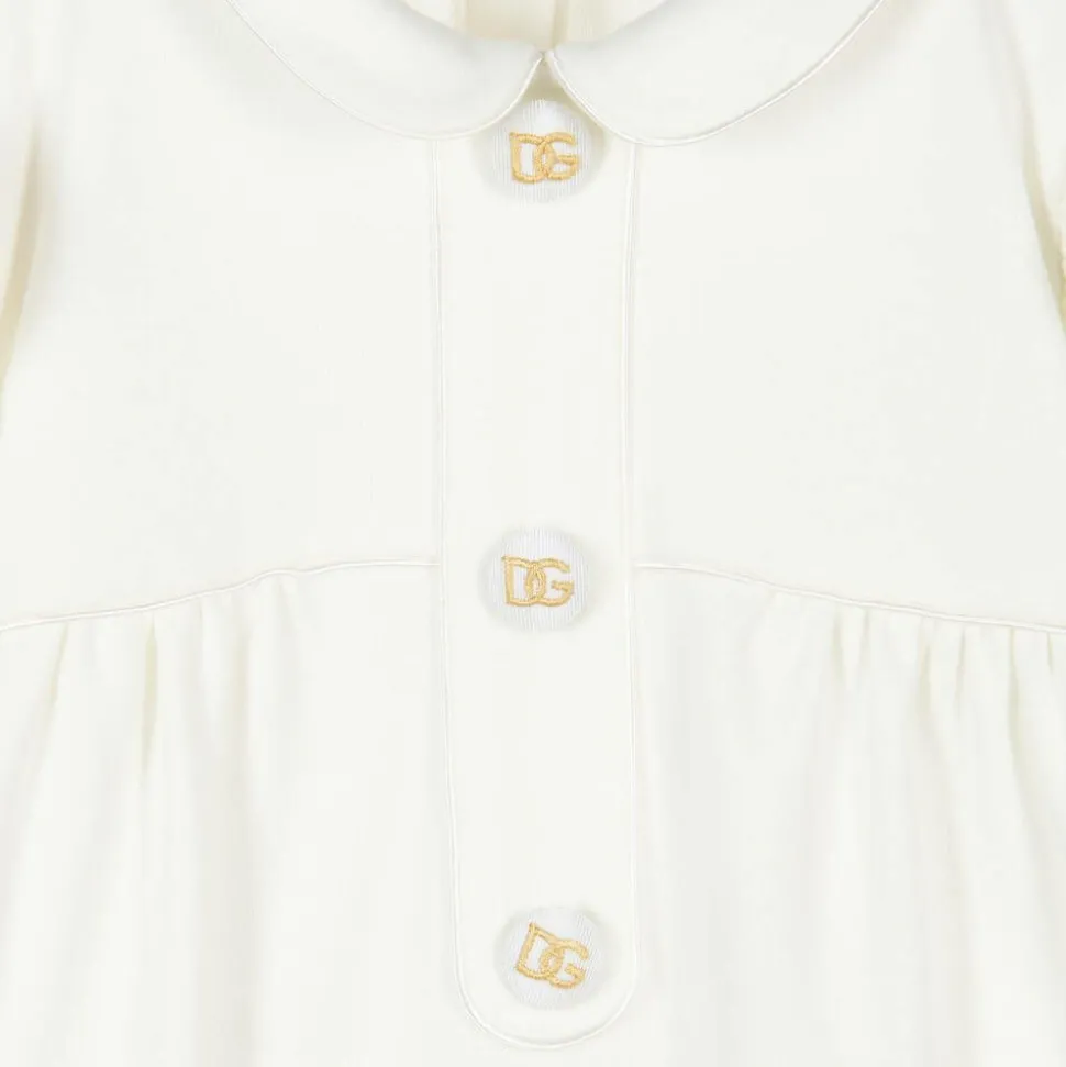 Girls White & Gold Cotton Babygrow Gift Set