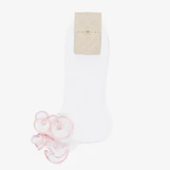 Girls White & Pale Pink Ruffle Socks