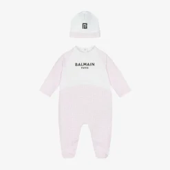 Girls White & Pink Cotton Babygrow Gift Set