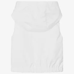 Girls White & Pink Essien Hooded Gilet