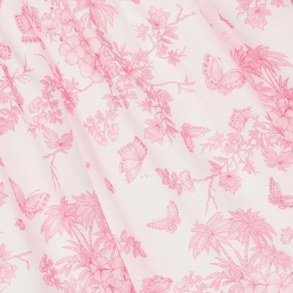 Girls White & Pink Floral Beach Dress