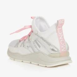 Girls White & Pink Trainers