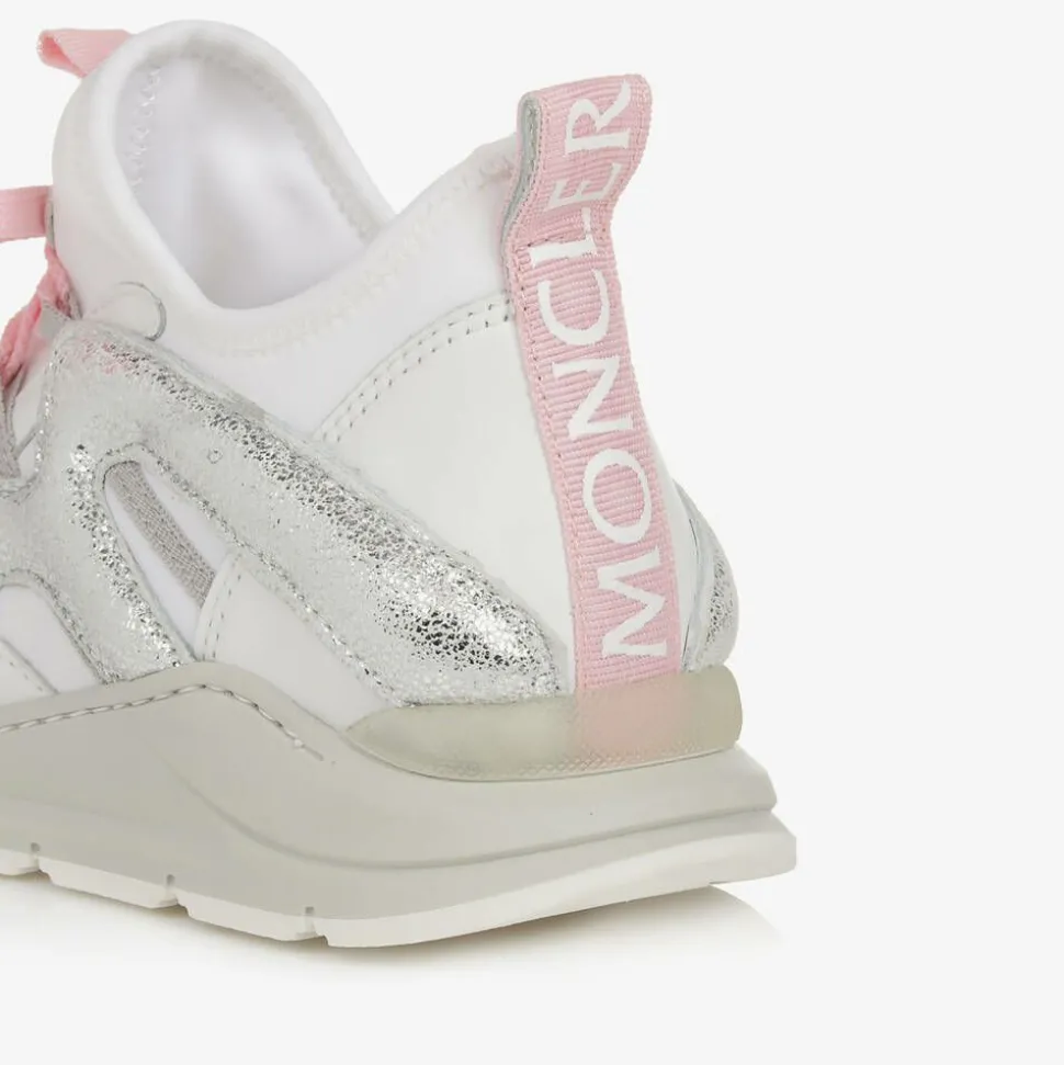 Girls White & Pink Trainers