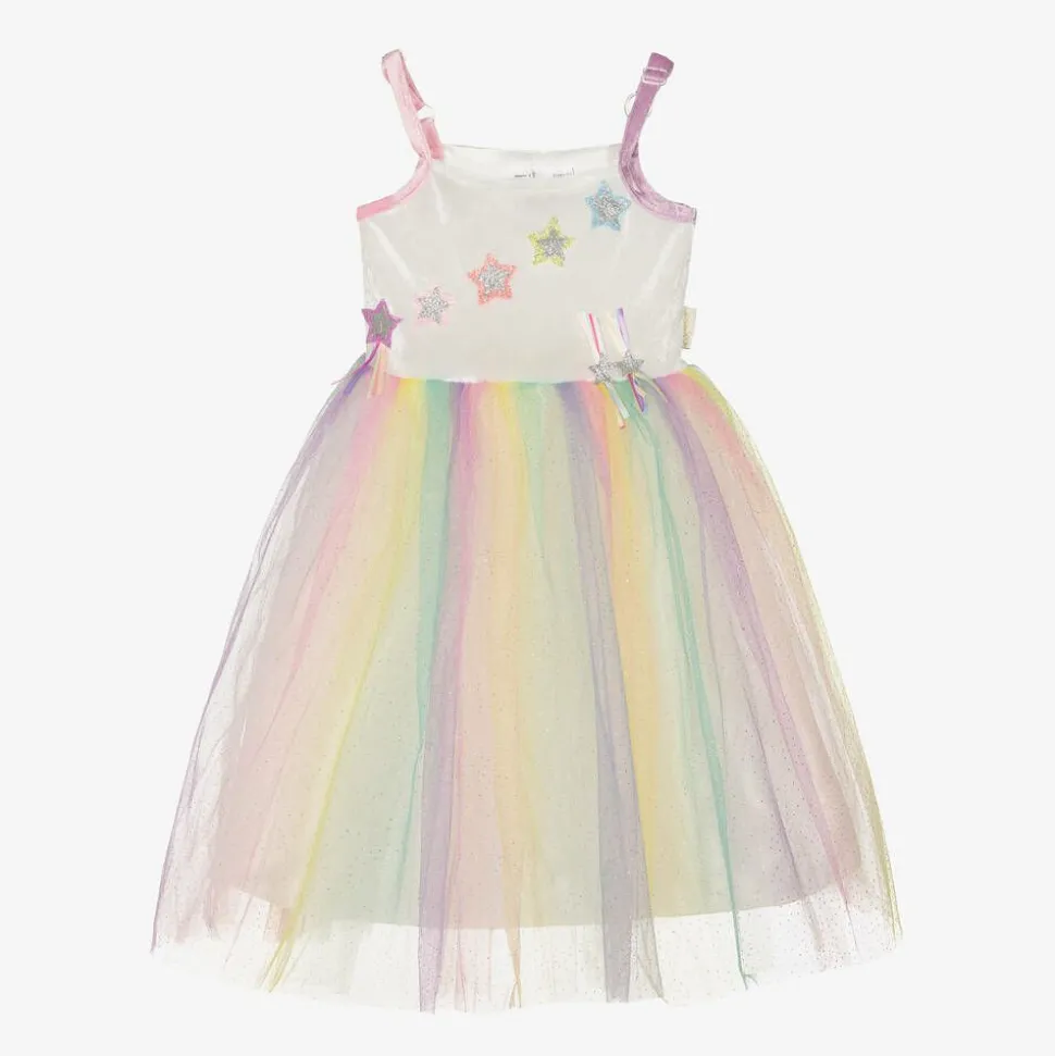 Girls White & Pink Tulle Fairy Costume