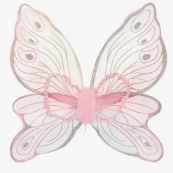 Girls White & Pink Tulle Fairy Costume