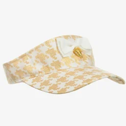 Girls White & Gold Visor