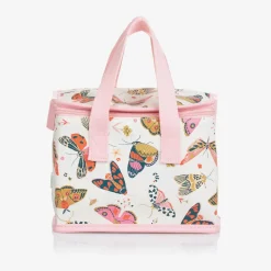 Girls White & Pink Butterfly Lunch Bag (20cm)