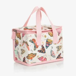 Girls White & Pink Butterfly Lunch Bag (20cm)