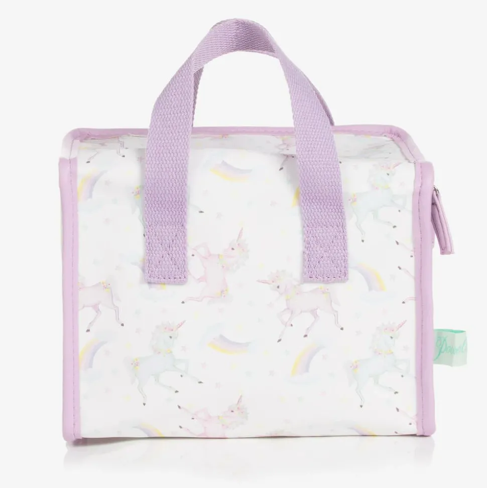 Girls White & Purple Unicorn Lunch Bag (21cm)