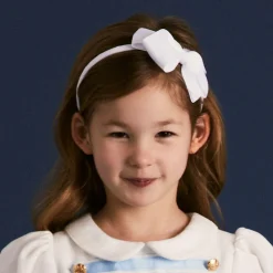 Girls White Bow Hairband