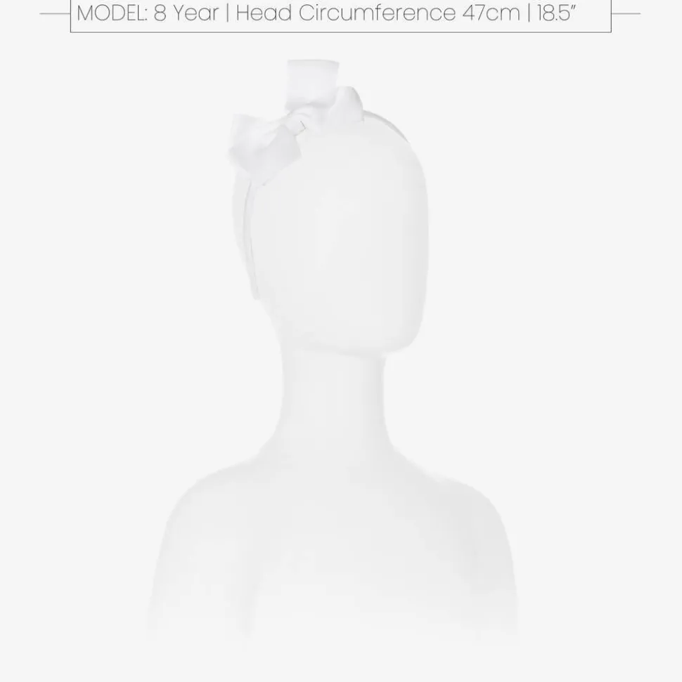 Girls White Bow Hairband