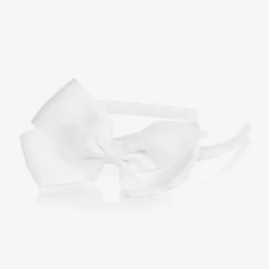 Girls White Bow Hairband