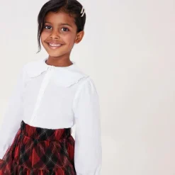 Girls White Cotton Blouse