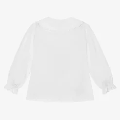 Girls White Cotton Blouse
