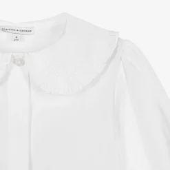 Girls White Cotton Blouse