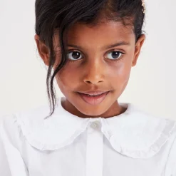 Girls White Cotton Blouse