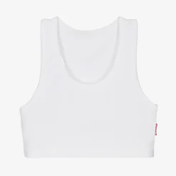 Girls White Cotton Bra Top
