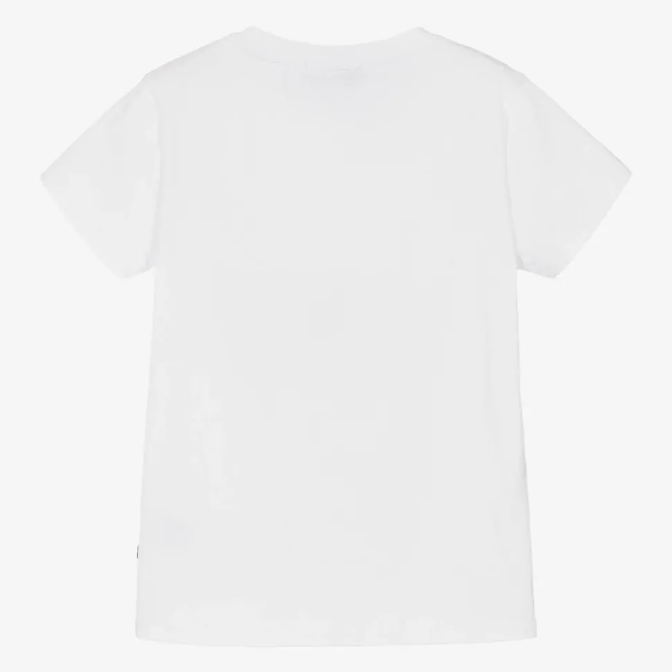 Girls White Cotton Handbag T-Shirt