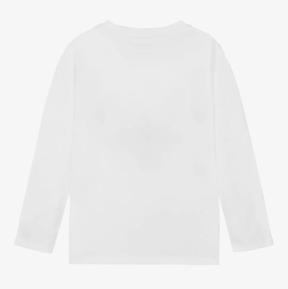 Girls White Cotton Horse Top