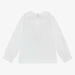 Girls White Cotton Jersey Top