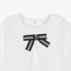 Girls White Cotton Jersey Top