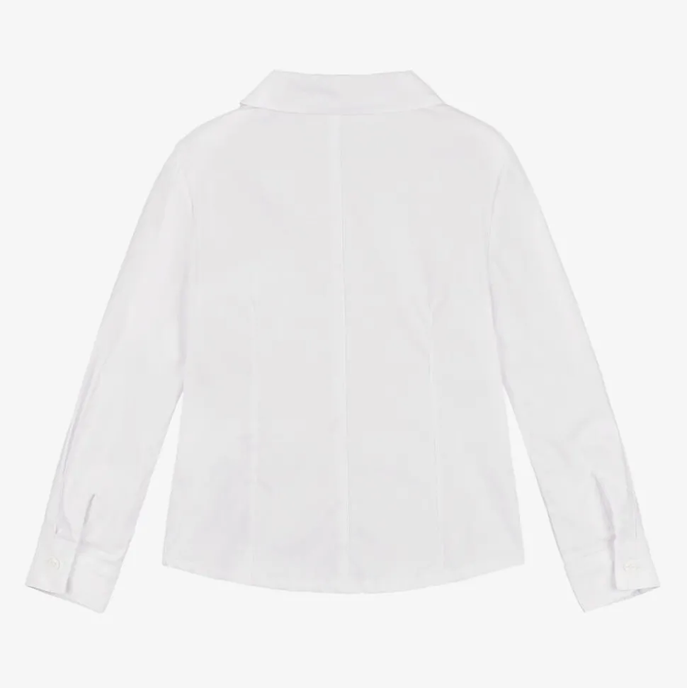 Girls White Cotton Shirt