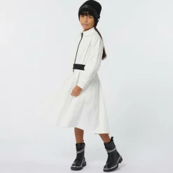 Girls White Cotton Shirt Dress