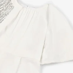 Girls White Crêpe Chiffon Jumpsuit