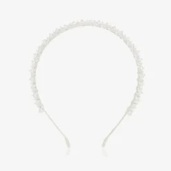 Girls White Crystal Hairband