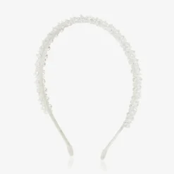 Girls White Crystal Hairband