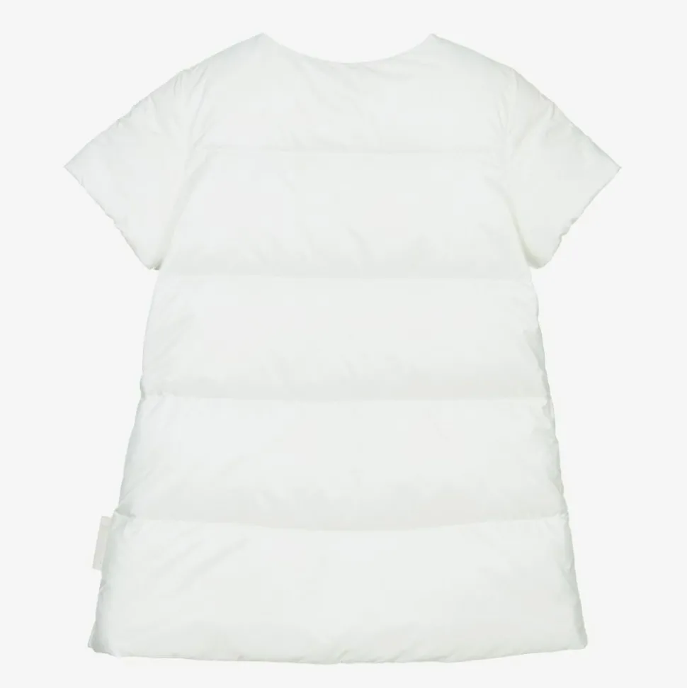 Girls White Down Padded Dress