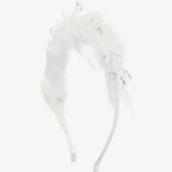 Girls White Feather Hairband