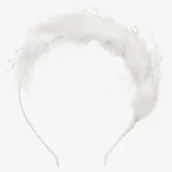 Girls White Feather Hairband