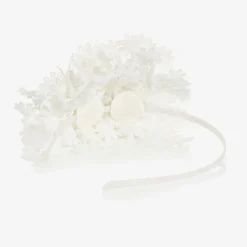 Girls White Flowers Hairband