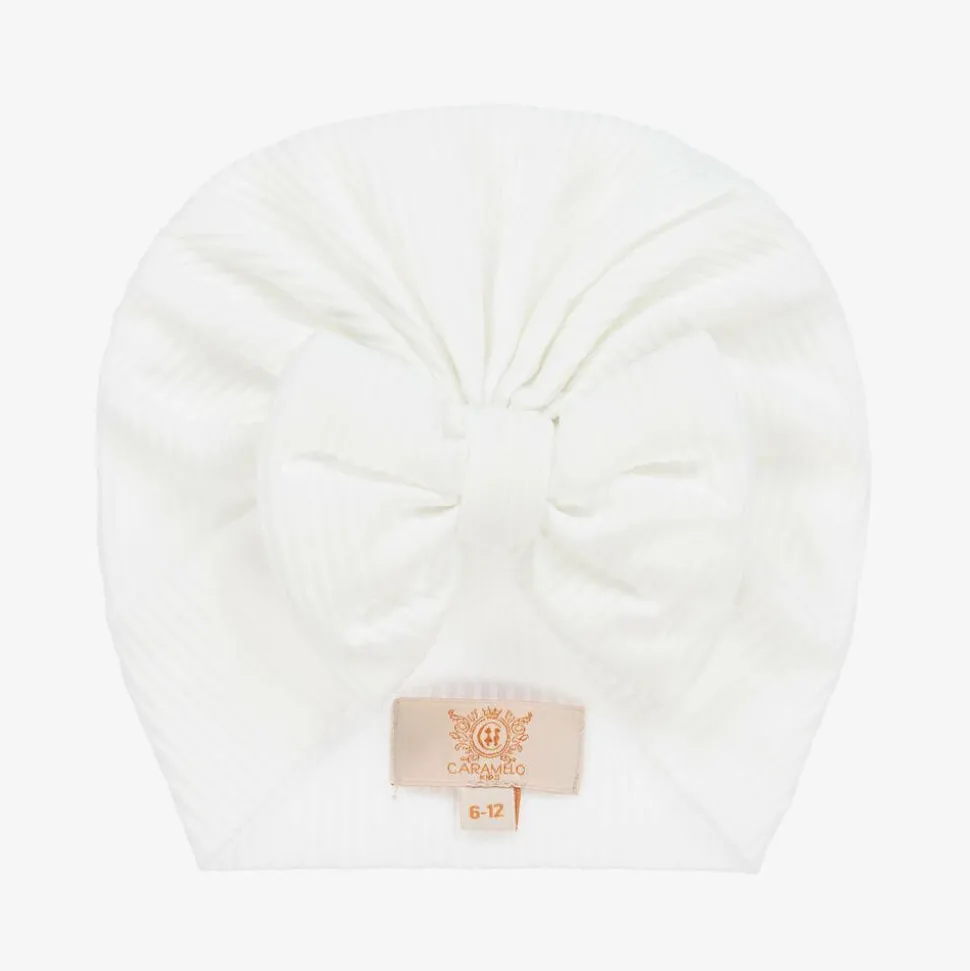 Girls White Jersey Turban