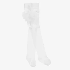 Girls White Lace Frill Tights