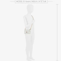 Girls White Leather Bag (18cm)