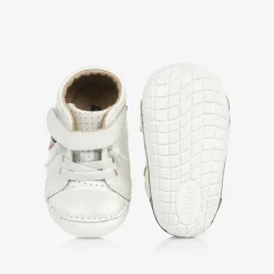 Girls White Leather First Walker Shoes