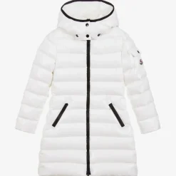 Girls White Padded Moka Coat