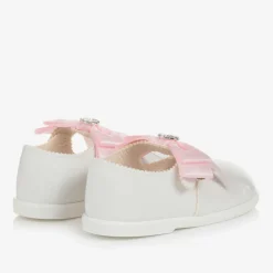 Girls White Patent First Walker Shoes