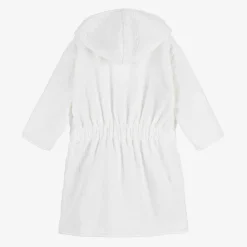 Girls White Personalised Blossom Bathrobe