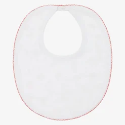 Girls White Pima Cotton Heartfelt Hearts Bib