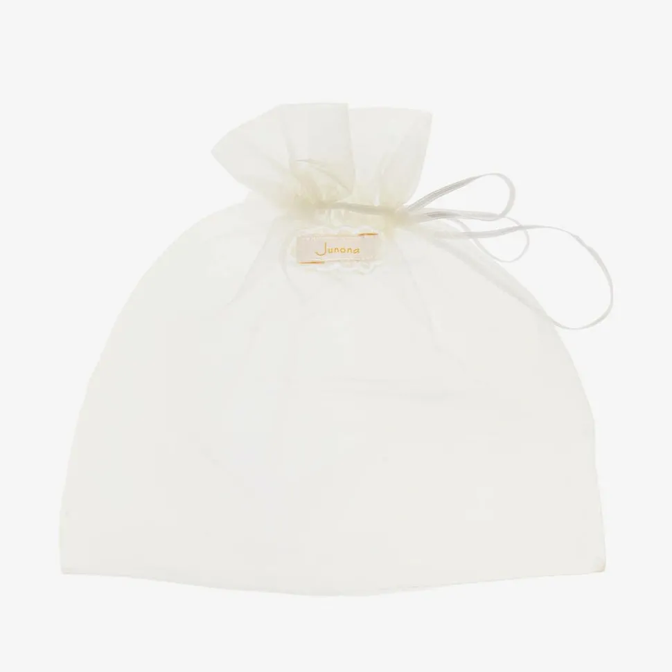 Girls White Satin Bow Hair Clips (2 Pack)