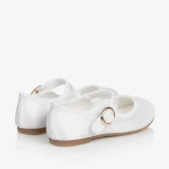 Girls White Satin Shoes
