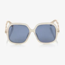 Girls White Square Sunglasses