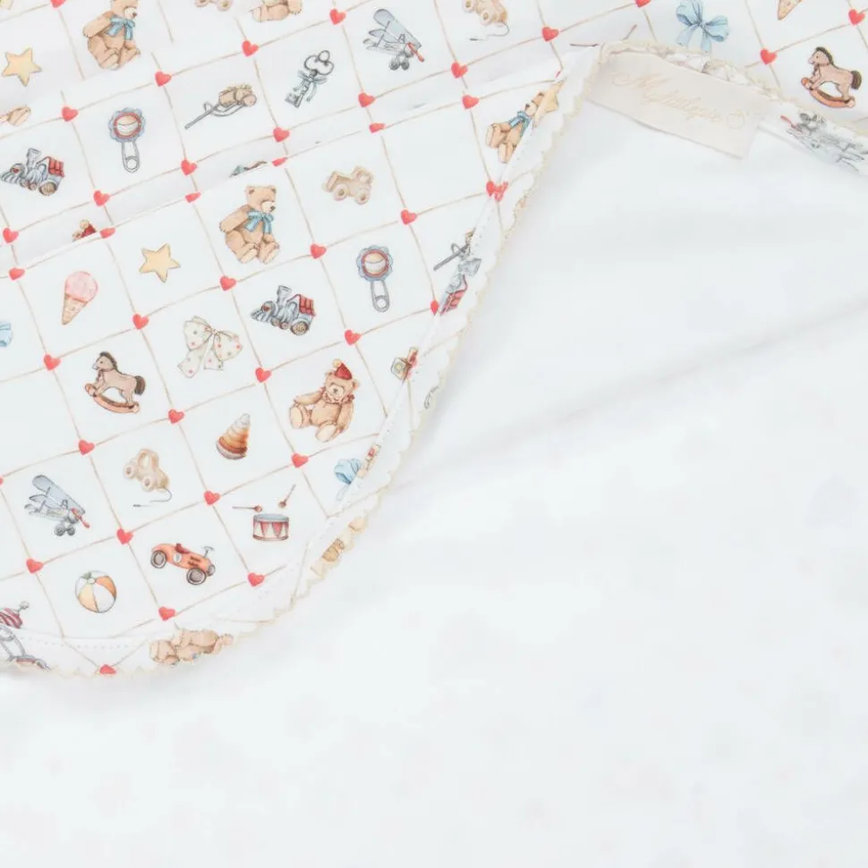 Girls White Supima Cotton Joys Blanket (80cm)