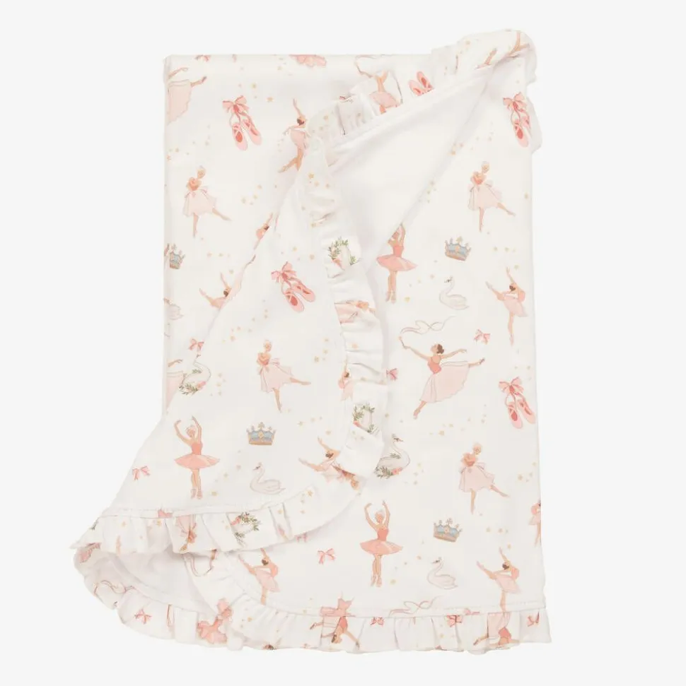 Girls White Supima Cotton Opera Blanket (82cm)