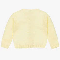 Girls Yellow Cotton Knit Cardigan