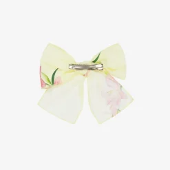 Girls Yellow Floral Cotton Hair Clip (16cm)
